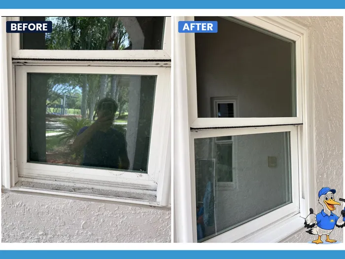 Before and after hazy window restored to clear